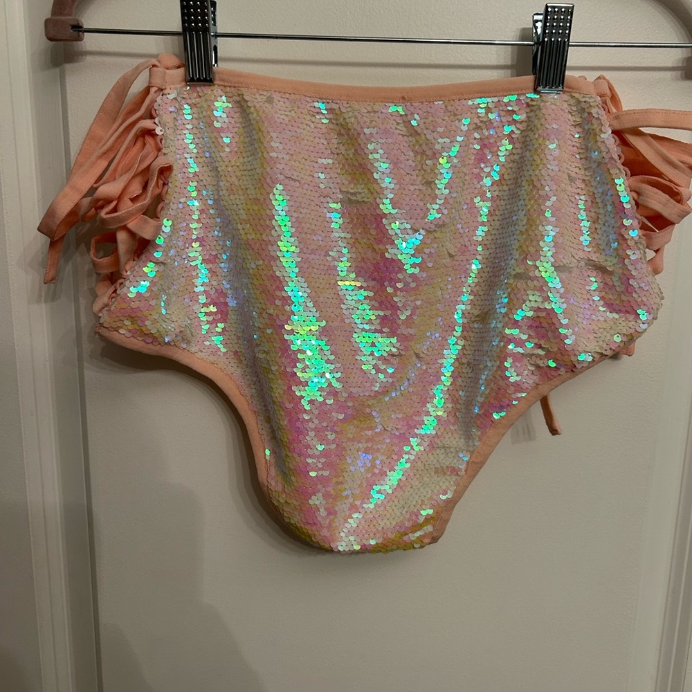 Sequin High-Waisted Bikini Bottom